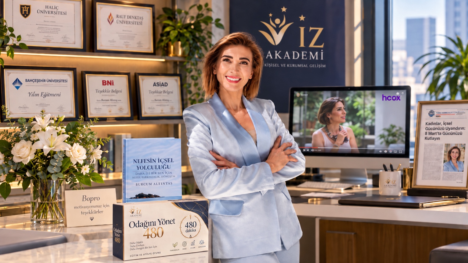 Burcum Altıntaş, İz Akademi ofisinde