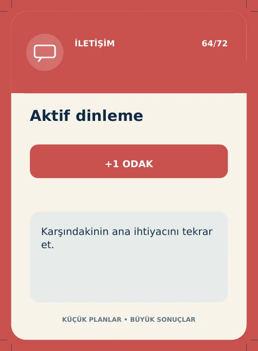 Pozitif İletişim Atölyesi ile ilgili oyun destesinden örnek kart